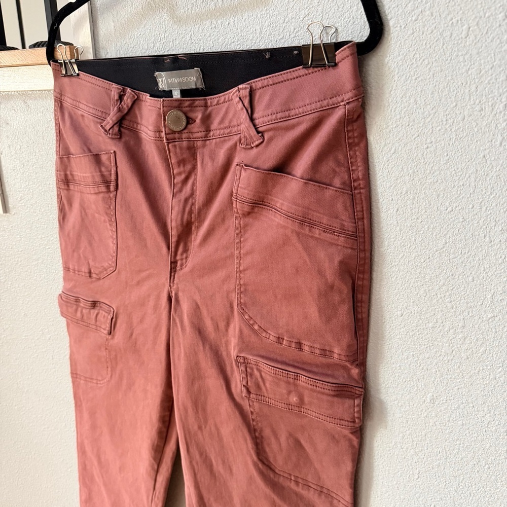 WIT & WISDOM Ab'solution Roll Cuff Stretch Utility Pants In Rum Raisin Sz 12 - Picture 5 of 16